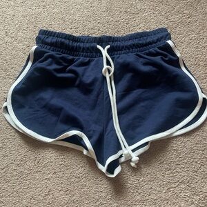 Navy Blue Women's Shorts with White Trim
